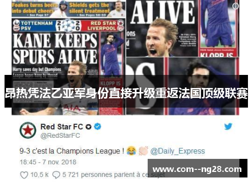 昂热凭法乙亚军身份直接升级重返法国顶级联赛